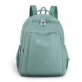 Light green nylon backpack featuring multiple compartments and adjustable straps - Glass Green
