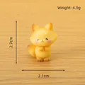 Miniature ginger fox resin figurine for home decor, size 2.7x2.1cm, weight 4.9g - Clapping Fox