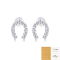Elegant S925 silver horseshoe earrings with Moissanite stones and GRA certification - Horseshoe (E13153) / With GRA Certificate
