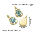 Pendentif opale en forme de goutte en cuivre plaqué or 18K pour création de bijoux - Pendentif C (Multicolore)