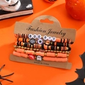 Detail of Halloween beaded bracelet set with BOO letter beads and pumpkin charms - Halloween Spooky Style 4 (25020779) / 04 KC Gold