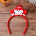 Macro detail of plush Christmas headband with red gloves and cute bear on wood surface - G4-2 Bear Style