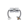 Detail of bee and honeycomb charms on magnetic stainless steel fake septum nose ring - Silver Bee Honeycomb Rhinestone (#17)