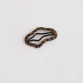 Minimalist fabric leopard print BB hair clip with wave design and black metal base - Cloud Style