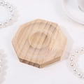 Octagonal solid wood jewelry display tray with natural grain for bracelets and rings - Natural Wood Octagon