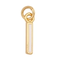 Golden rimmed pendant with white inlay featuring letter I charm for jewelry making - White - Letter I