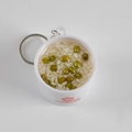 Green bean congee simulation keychain with white bowl and metal ring attachment - Large / Mung Bean Porridge Keychain