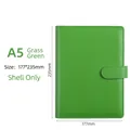 Grass green A5 macaron PU leather ring binder cover with magnetic closure buckle - A6 Casing / A5 - Grass Green (single Shell)