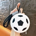Porte-monnaie créatif en silicone en forme de ballon de foot avec porte-clés et étui - Football