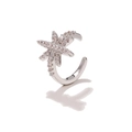 Ear cuff a stella in argento con micro-pave di zirconi per orecchie senza buco - Stile Forma a Stella Marina Micro Intarsiata (EGJ0140) / Argento