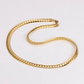 Goldene flache Schlangenkette aus Edelstahl für Herren mit polierter Metalloberfläche - 6.5mm*50cm / Gold