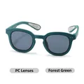 Forest green polarized kids sports sunglasses with matte frames and grey PC lenses - PC Lens / Forest Green