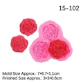 Pink sunflower silicone fondant mold for DIY baking with three flower cavities - Pink 5#