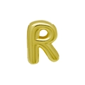 3D puffer style bubble letter R pendant in polished gold finish for DIY jewelry - Gold/Letter R