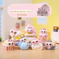Cute Doudouni Teatime cat figurine set featuring six unique flocked dessert-themed styles - Bean Mud Afternoon Tea Series Set of 6 / Full Box Set