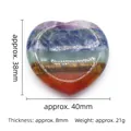 Polished heart-shaped chakra stone with layered crystals measuring 38x40mm - 38x40mm Heart Worry Stone