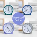 Minimalist round student desk alarms in teal, blue, purple, and grey matte finish - Round Style (8088)