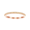 Rose gold stainless steel eternity ring with pavé set orange zircon stones - November Light Yellow - Rose Gold