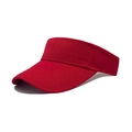Unisex red athletic sun visor hat with adjustable strap for outdoor sports running - One Size / Red