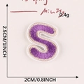 Purple embroidered letter S patch with cream border for clothing and bag decoration - Letter-S