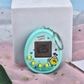 Light green egg-shaped virtual electronic pet machine keychain with yellow buttons - Chicken/Green