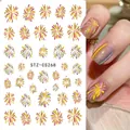 French glitter bow nail stickers STZ-CS268 with colorful firework and star patterns - STZ-CS268 Colorful Fireworks