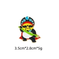 Cute panda enamel pin with Sichuan opera face-changing mask and red cape, 3.5cm x 2.8cm - Sichuan Opera Face Changing Panda With Bamboo