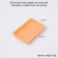 Orange 5.2cm miniature rectangular tray with woven texture for dollhouse kitchen - Orange