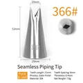 Seamless 304 stainless steel 6-tooth leaf piping tip 366 for cake decorating - 366# (Flower Leaf)