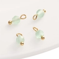 Light green 4mm faceted cat eye stone pendant with gold metal ring for DIY jewelry - Light Green Cat's Eye