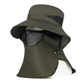 Cappello da sole outdoor con maschera a rete e protezione per il collo in verde oliva - Verde Militare