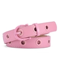 Cinturón rosa punk para mujer de cuero sintético con ojales decorativos y hebilla de metal - Rosa