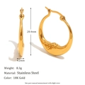 Polished 18K gold hollow crescent hoop earrings in stainless steel for women - Abstract Moon Huggie Earrings - Gold