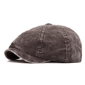 Klassische Schiebermütze aus dunkelgrauem Cord mit hochwertigem Textur-Finish - Grau