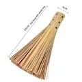 Handmade bamboo wok brush with iron ring reinforcement and 30cm long wood handle - Iron Ring Flat Head Large Bamboo Brush