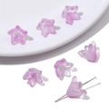 Translucent purple lily of the valley glass beads for DIY jewelry making accessories - 20 Pcs/Pack / Deep purple
