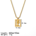 Detailed size view of retro portrait pendant with 20.3mm by 15.5mm dimensions - Square Hollow Border Portrait Relief Style (TN3143)