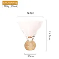 Verre à whisky rose avec socle doré décoratif et finition texturée style cristal chic - Coupe à glace / Transparent avec strass dorés