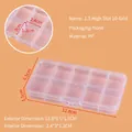 Clear 10-compartment PP plastic organizer box for small parts with precise dimensions - 1.5 High Slot 10-Compartment (12.8x6.5x1.5cm)