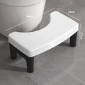 White and black anti-slip toilet stool, thickened bathroom footrest 40x23x17cm - Thin-legged White