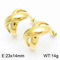 Golden 18k plated infinity twist knot earrings for women sized 23x14mm and weighing 14g - Gold Twisted Earrings (KE114907-K)