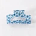 Pinza para el pelo azul grande con estampado de ojo turco en material translúcido - C3-1-10 Azul Cielo Mixto