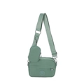 Borsa a tracolla verde in tessuto Oxford con tracolla larga e portamonete - Verde