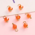 DIY jewelry 4mm faceted orange crystal beads with golden headpin and open ring - Orange-Red Bicone Bead