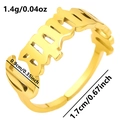 Adjustable gold 304 stainless steel ring with gothic style hollow BABY letter design - Capricorn / Gold