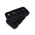 Black silicone spherical ice mold set with 10 cavities on a clean white background - 8-Cavity Round Ball Ice Tray