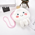 Simpatica borsa a tracolla a forma di medusa in peluche bianco con cinturino rosa e corona - 18,5 * 25,5 cm / Bianco