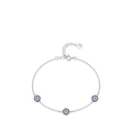 S925 Sterlingsilber Armband mit blauem bösen Blick Zirkonia und verstellbarem Verschluss - 925er Silber / Silber (RHB1365S)