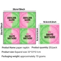 Papierservietten im Wicked-Stil in Pink und Grün mit Happy Birthday Motiv und Maßen - Papierserviette - Hexe