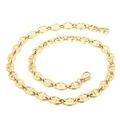 Minimalist 18K gold plated stainless steel mariner link chain necklace with lobster clasp - 8mm / 45cm / Gold
